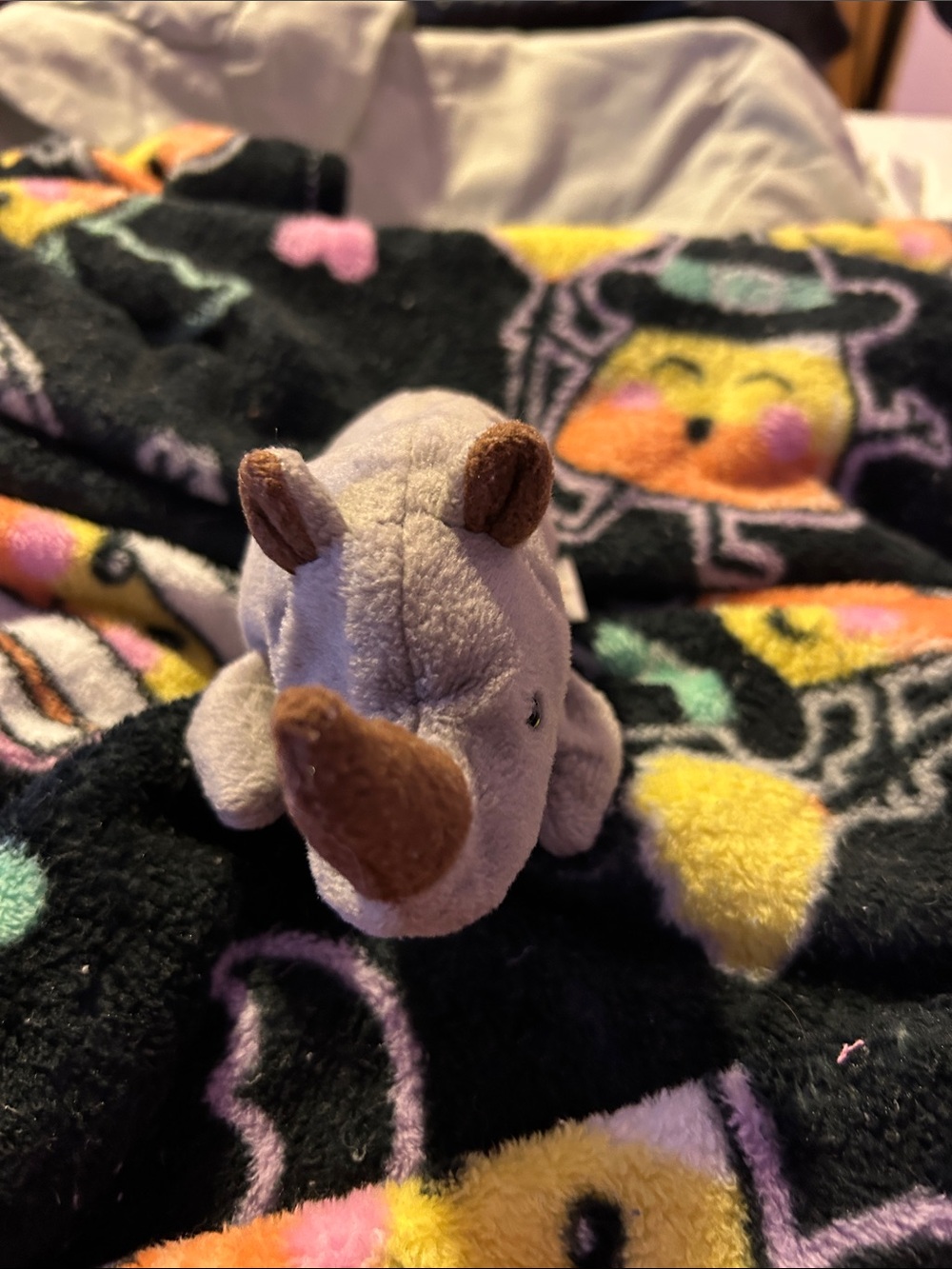 Ty gray and Brown Rhino Plush Stuffed Animal